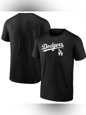 Los Angeles Dodgers Fanatics Black Logo Shirt Size Large NWT